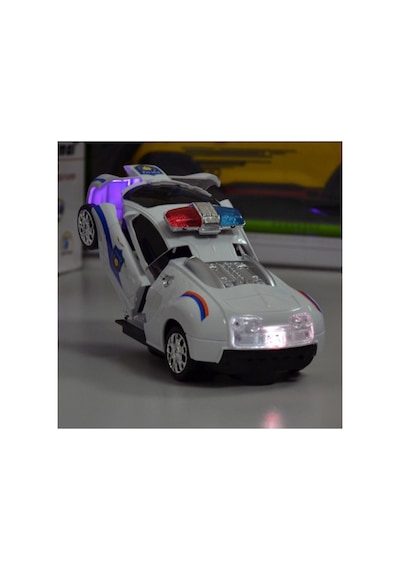 Transformers Robota Dönüşen Işıklı, Sesli, Sensörlü Oyuncak Polis Arabası Ferrari Model Beyaz