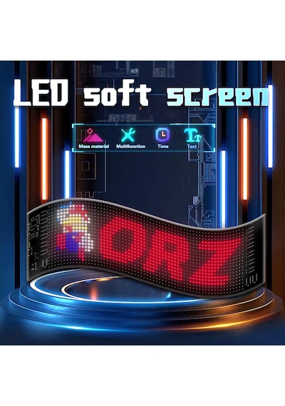 Matrix Esnek Panel Led Cama Yapışır Uygulama İle Kontrol 37cm Matrix Esnek Panel Led Cama Yapışır Uygulama İle Kontrol 37cm