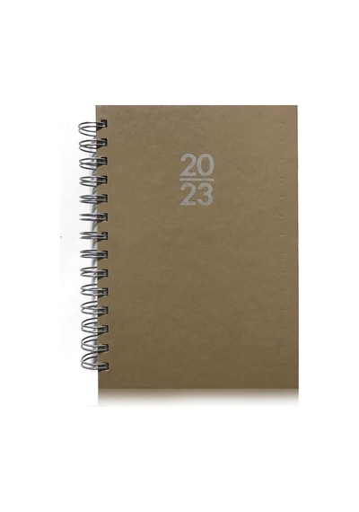 2023 Spiralli 14x20 Günlük Ajanda Bej