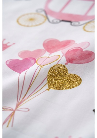 Yenidoğan Bebek %100 Pamuklu Nevresim Takımı Happy Baby Shower Pembe