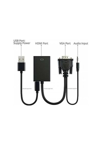 Vga To Hdmi Kablosu Dönüştürücü Converter Görüntü Ve Ses Çevirici (510215137)