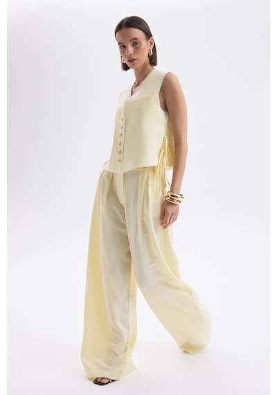 Mai Collection Mai Studios Co. Shonas Bağcık Detay Sarı Yelek Pantolon Takım Sarı