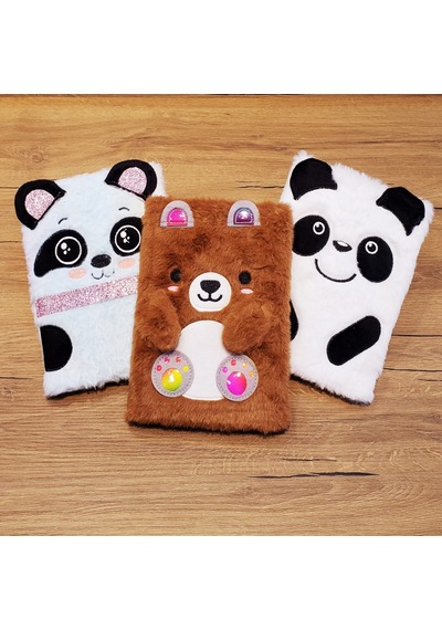 Veraura Lifestyle Panda Tasarımlı Peluş Defter Sarı