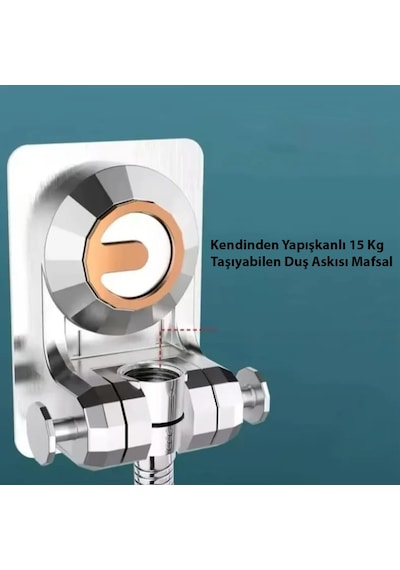 Krom Kendinden Yapışkanlı Askılık Duş Mafsalı Duş Başlık Askısı Duş Mafsalı Krom