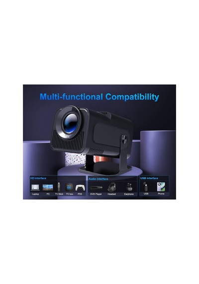 Hy320 Mini Projeksiyon Cihazı Full Hd 1080p Android Bluetooth 5.3 220 Ansı Taşınabilir Akıllı Projeksiyon + Bluetooth Speaker Hediyeli Spekar Hediyeli