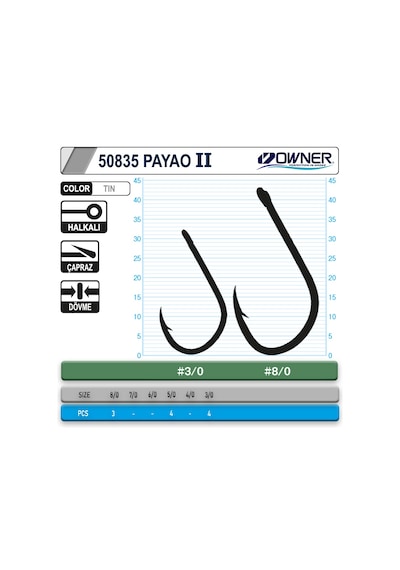 Owner 50835 Payao 2 White İğne 3/0