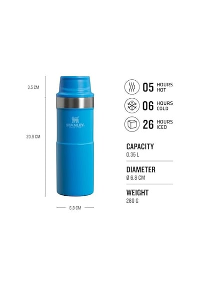 Klasik Trigger-action Termos Bardak, 0.35 Lt Açık Beyaz