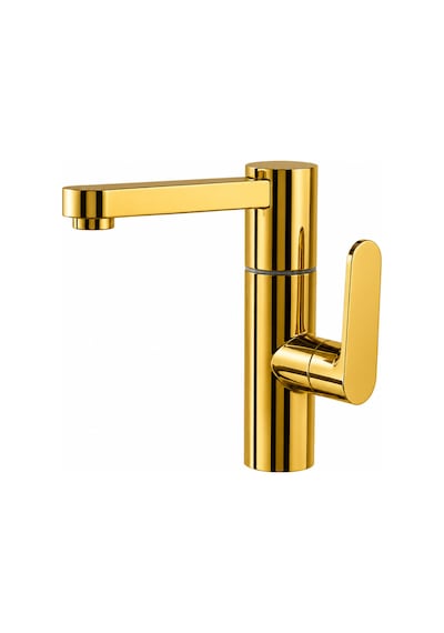 Lüx Premium Gold Silva 360 Oynar Borulu Lavabo Bataryası Özel Seri Modern Batarya Altın