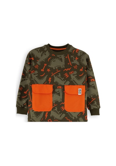 Denokids Kaykay Dino Erkek Çocuk Sweatshirt - Kahverengi