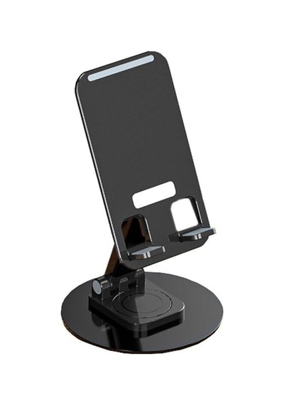 Masaüstü Telefon Tutucu Döner Tasarımlı Yükselticili Sarsılmaz Telefon Standı Masa Üstü Metal Siyah