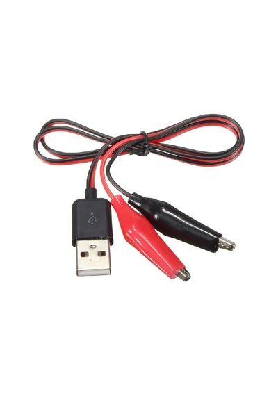 Usb Erkek Krokodil Çevirici Kablo - 5v Kaynak Test Kablosu 60cm Max 2a