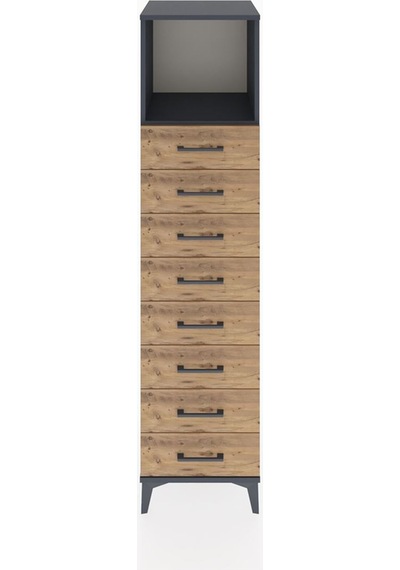 Hyperion Dolap Tek Raflı 8 Çekmeceli 44x44x182 Antrasit-çam Antrasit Hyperion Dolap Tek Raflı 8 Çekmeceli 44x44x182 Antrasit-çam Antrasit