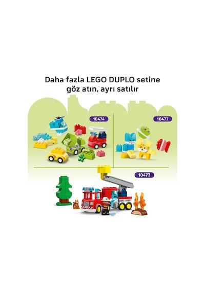 LEGO® DUPLO® Kasabası 3'ü 1 Arada İnşaat Araçları 10475 - 2 Yaş ve Üzeri Çocuklar için Yaratıcı Oyuncak Yapım Seti (22 Parça)