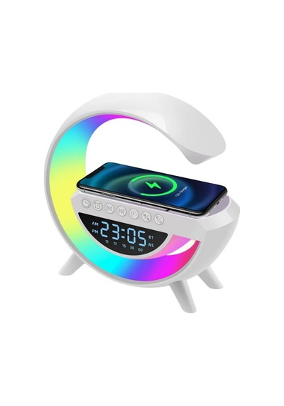 Northcity Kablosuz Bluetooth Hoparlör Saat Rgb Işık Ve Gece Lambası - Pratik Şarj İstasyonu