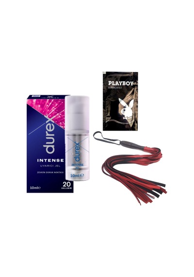 Durex Intense Kadın Uyarıcılı Jel + Kırmızı Püsküllü Deri Kirbaç + Hediye