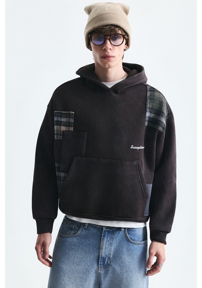 Vamos Boxy Fit Yama Detaylı Sweatshirt Kahve