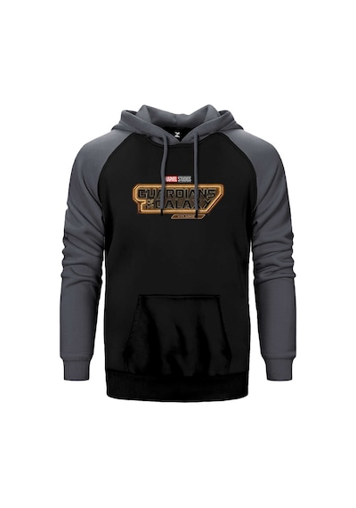 Galaksinin Koruyucuları Volume 3 Logo Gri Renk Reglan Kol Kapşonlu Sweatshirt Gri