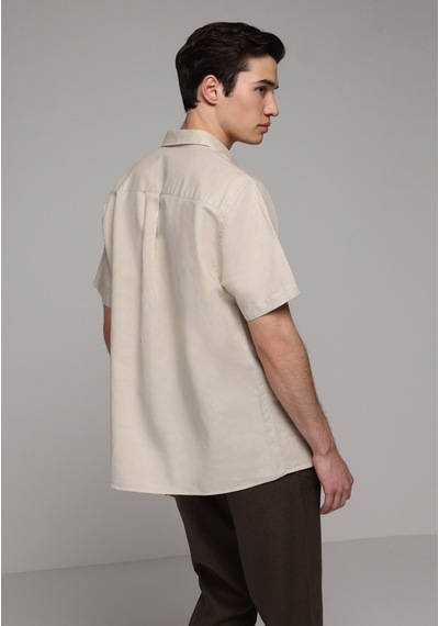 Colin's Colins Regular Fit Shirt Neck Düz Erkek Bej Uzun Kol Gömlek Cl1080097 Q1.v2 Beı