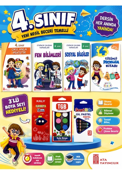 4.sınıf Oku Anla Pekiştir-fen Bilimleri-sosyal Bilgiler Etkinlik Çy-çözümlü Problem Kitabı Hediyeli