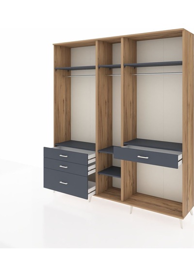 Hyperion Dolap 7 Raflı 4 Çekmeceli 3 Askılı 220x44x243 Çam-antrasit/antrasit Çok Renkli Hyperion Dolap 7 Raflı 4 Çekmeceli 3 Askılı 220x44x243 Çam-antrasit/antrasit Çok Renkli