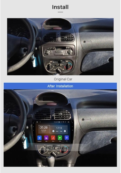 Peugeot 206 2002-2010 Multimedya Navigasyon Usb Kamera Carplayer 6 Ram