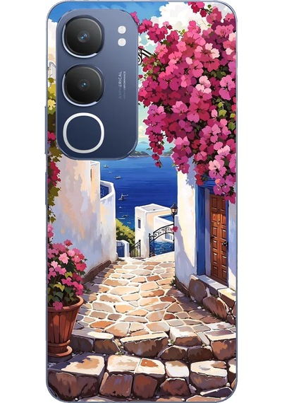 Vivo Y19s Uyumlu Ege'nin Kayıp Sokakları Baskılı Silikon Kılıf Renkli
