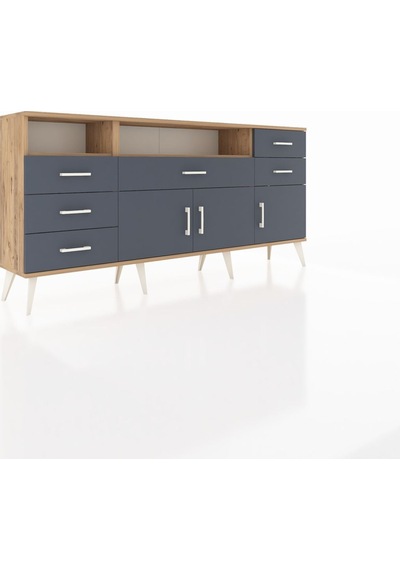 Arges Konsol 3 Raflı 6 Çekmeceli 3 Kapaklı 176x30x83 Çam-antrasit/antrasit Antrasit/antrasit Arges Konsol 3 Raflı 6 Çekmeceli 3 Kapaklı 176x30x83 Çam-antrasit/antrasit Antrasit/antrasit