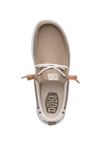 Hey Dude Wally Craft Linen Erkek Günlük Ayakkabı-33141 Kahverengi-gümüş