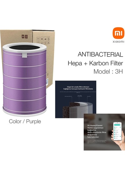 3h Mi Air Purifier 3h Filtre Mor Antibakteriyel