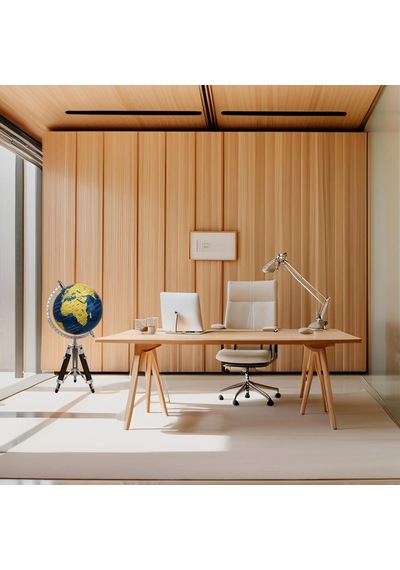 Tripot Ayaklı Dünya Küre Ev Ofis Hediye Mavi 22x49cm No.2b