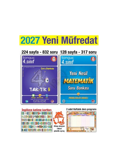 4. Sınıf 2027 Taktikli Türkçe Fen Yeni Nesil Matematik Soru Bankası Seti Yeni Müfredat