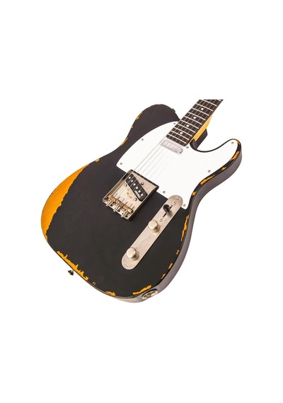 Vintage V62 Icon Elektro Gitar - Distressed Black