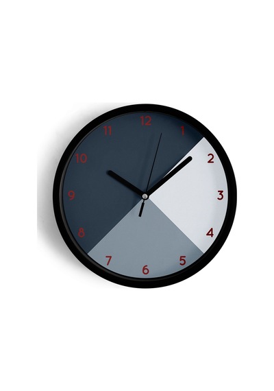 Soyut - Geometrik Temalı Modern Duvar Saati - 30cm - Önü Camlı Siyah Kasa - Sessiz Mekanizma-jh0268 Siyah