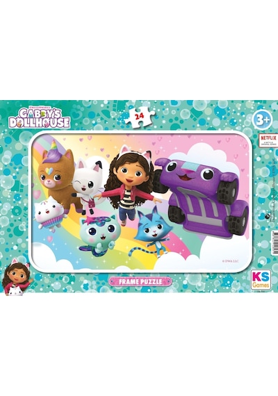 Ks Games 24 Parça Gabby's Dollhouse Kız Çocuk Frame Puzzle - Gb704