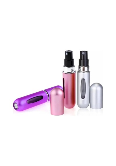4 Adet Pratik Doldurulabilir Mini Cep Parfüm Şişesi Alüminyum 5ml , Yedek Cep Parfüm Şişesi Aparatı, Seyahat Tipi Doldurulabilir Mini Sprey Şişe