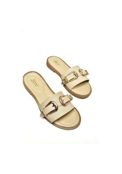Fox Shoes U250110109 Bej Tokalı Kadın Terlik Bej-suni Deri Bej