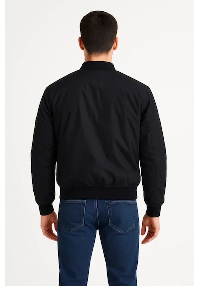 Etiler Collection Arka Bomber Ceket - Siyah