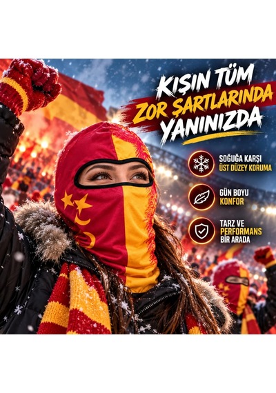 Genel Taraftar Maskesi Kışlık Unisex Termal Balaklava Boyunluk Nefes Alabilen Rüzgara Kırmızı / Standart