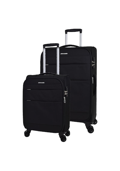 Pierre Cardin Ultra Light Hafif Lüx Kumaş 2'li Valiz Seti Büyük Boy - Kabin Boy Siyah Pc4200 Siyah