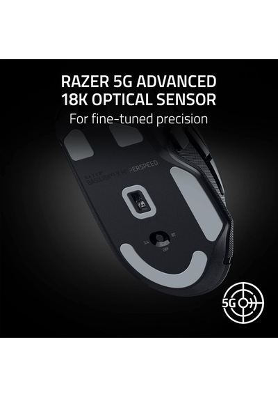 Basilisk V3 X Hyperspeed - Özelleştirilebilir Kablosuz Oyun Mouse'u 9 Özelleştirilebilir Kontrollü İkonik Ergonomik Form, Hyperspeed Kablosuz, 18k Optik Sensör, Chroma Rgb Siyah