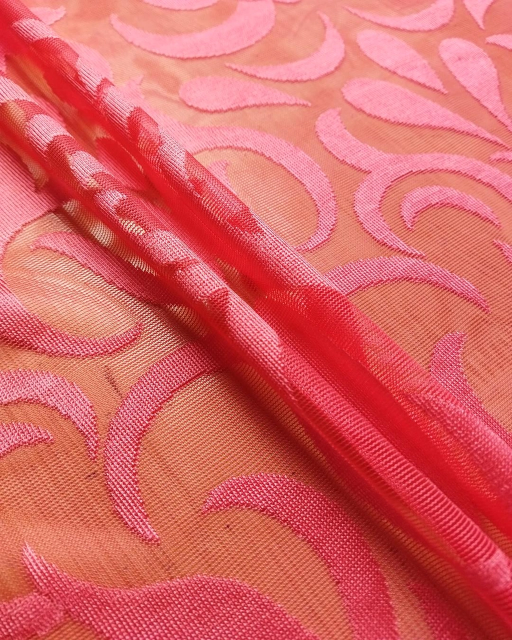 Hafif Parlak Tül Pembe Renkte En 140 Cm X Boy 260 Cm -3606
