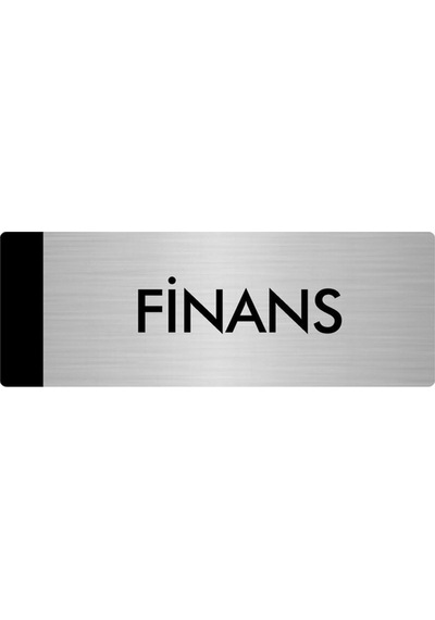 Metal Yönlendirme Levhası, Departman Kapı Isimliği Finans 5x20 Cm Gümüş Renk