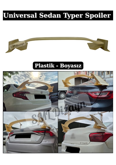 Universal Type-r Spoiler Yüksek Model - Egea, Corolla, Civic, Megane Uyumlu 121 Cm