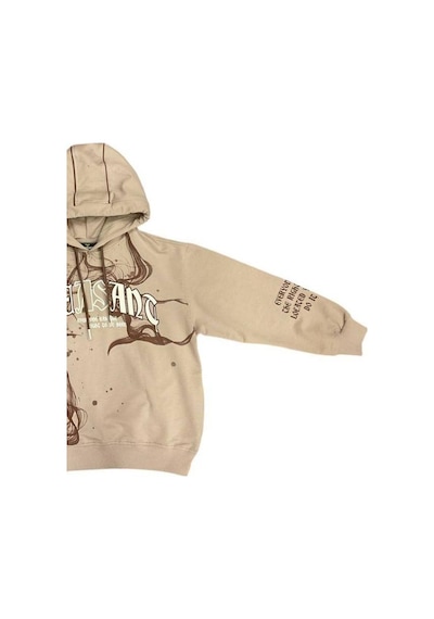 Carinos Erkek Çocuk Kapüşonlu Batik Desenli Sweatshirt-14697 Vizon