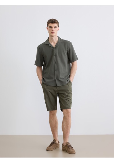 Lcw Vision Haki Regular Fit Resort Yaka Erkek Gömlek
