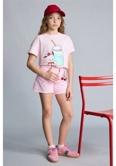Defacto Gabardin Şort Kız Çocuk H1514a826hspn343 Pembe-pn343