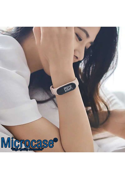 Xiaomi Mi Band 5-6-7 için Kılıflı Silikon Kordon Kayış - KY48