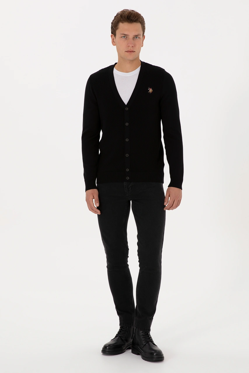 U.s. Polo Assn. Erkek Siyah Hırka Triko 50307952-vr046 Siyah