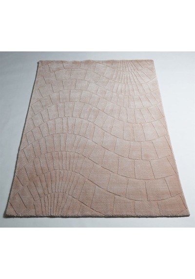 Çam Halı Emboss 7803 Pembe Modern Desen Yeni Zellanda Yünü Ve Viskon El Dokuması Halı - 130x190 Pembe