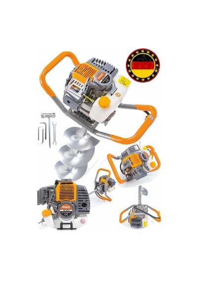 Böhrer HB0281T 15 Hp/h Fidan Ekme Toprak Burgu Sondaj Makinesi +  Burgu Ucu 10 CM